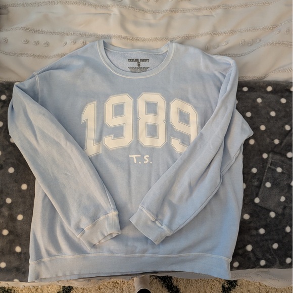Taylor Swift Tops - Taylor Swift Light Blue 1989 Crewneck Sweatshirt with White Graphic
